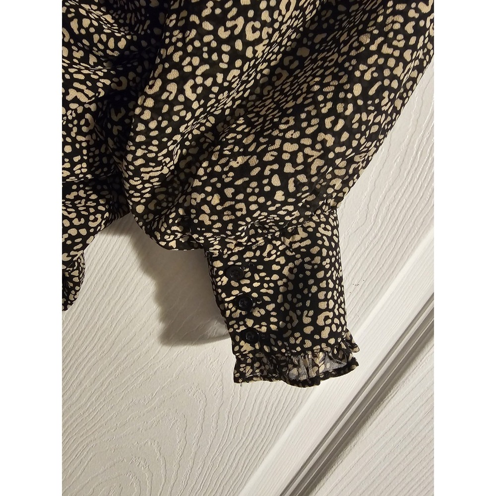 Womens Long Sleeve Dress Size Medium Black Rouched Fitted Formal Dance Party - Picture 8 of 11